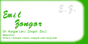 emil zongor business card